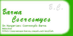 barna cseresnyes business card